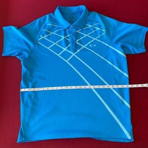 Oakley Men’s XL Aqua Blue Design Golf Polo Regular Fit